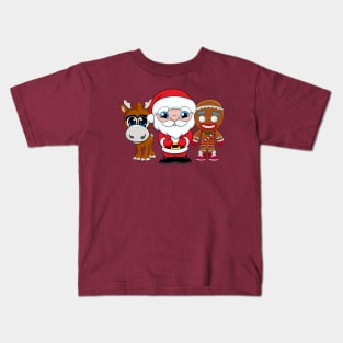 Christmas face mask, cute Santa Clause , Cartoon Gingerbread man, baby DeerChristmas cartoon characters, Cartoon Santa Clause, Kids T-Shirt